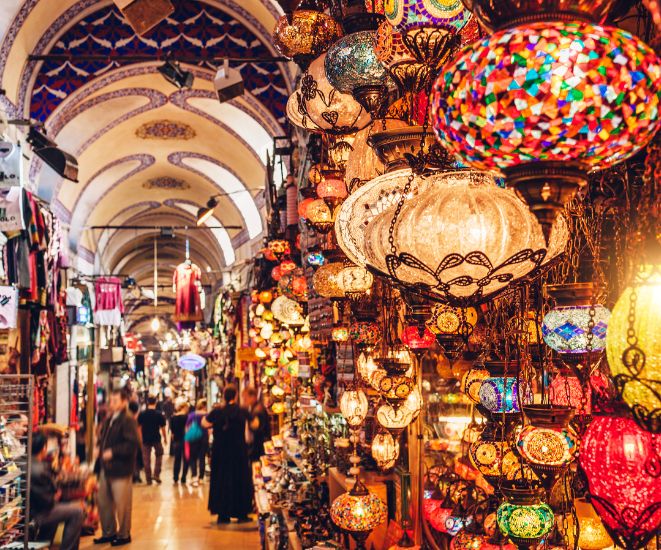 A shopping market in Turkey.
